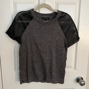 Black/Gray Tee w/ Cage Shoulder Detail (US S)